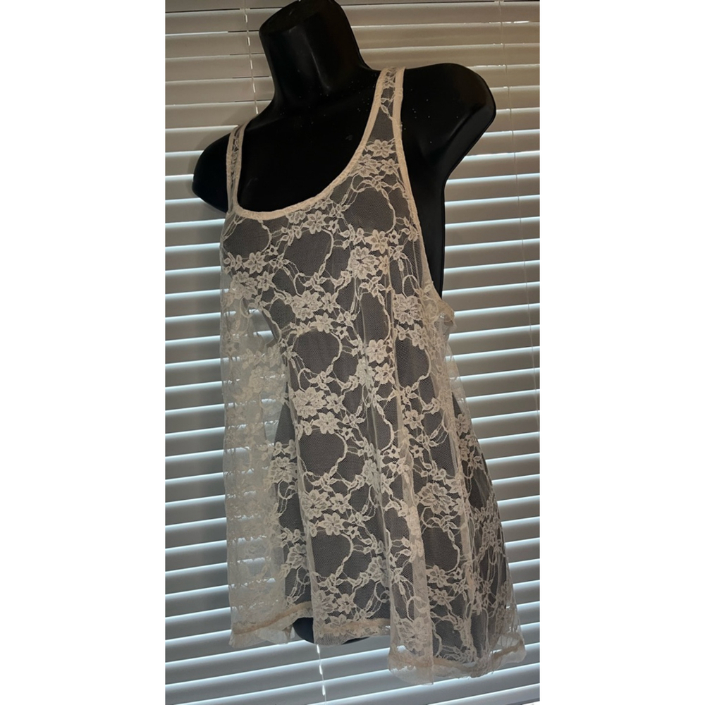 Flowy Cream Lace Tank Top